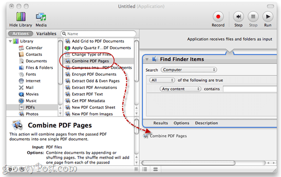 قم بدمج ملفات PDF باستخدام Automator في Mac OS X