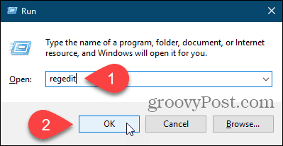 افتح محرر التسجيل باستخدام مربع الحوار تشغيل في نظام التشغيل Windows
