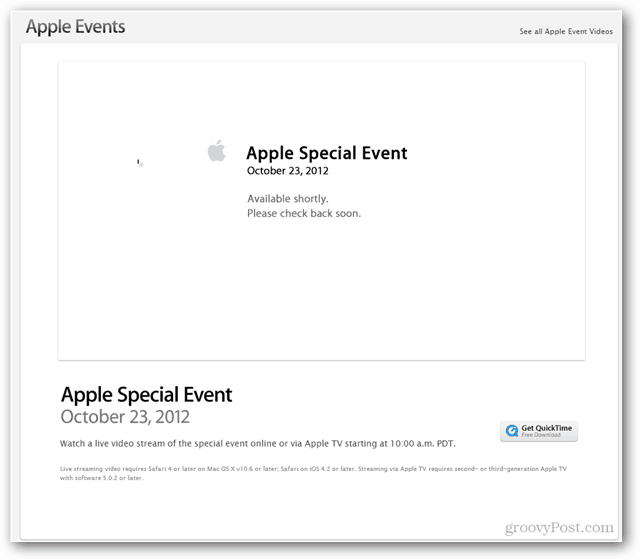 حدث Apple 23 أكتوبر 2012