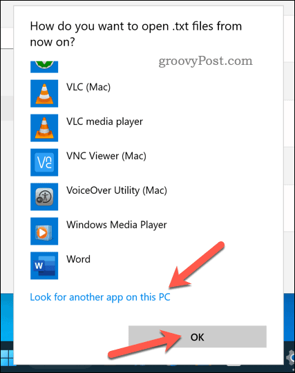 اختيار تطبيق لفتح نوع ملف على Windows 11