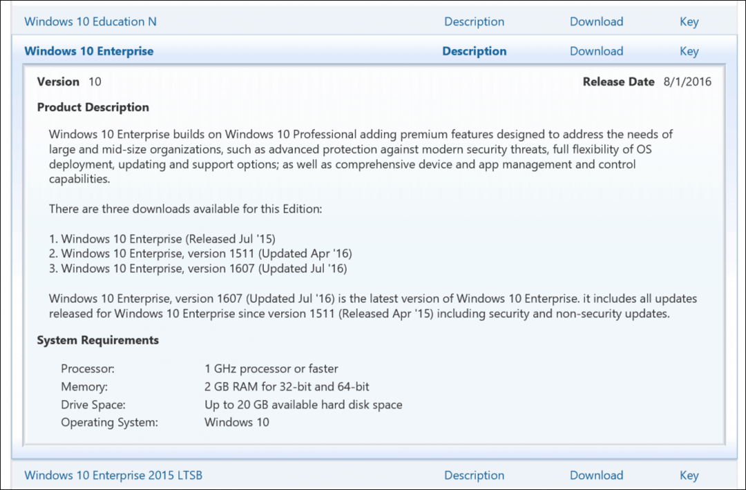 مفتاح منتج ترخيص مجموعة Windows 10 VLSC Enterprise Education Pro