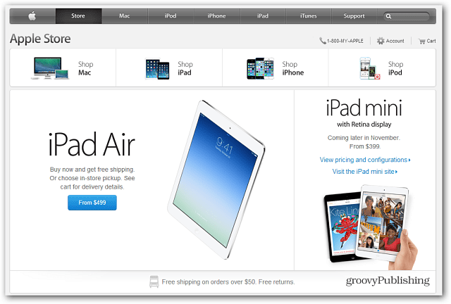 يتوفر لدى Apple Store الآن جهاز iPad Air الجديد المتوفر