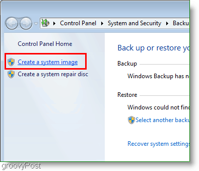 Windows 7: إنشاء ارتباط صورة نظام