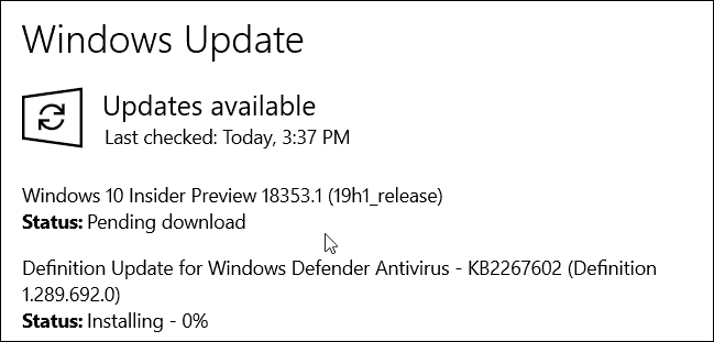 نظام التشغيل Windows 10 19H1 Build 18353