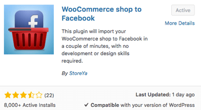 اختيار وتفعيل البرنامج المساعد WooCommerce Shop to Facebook.