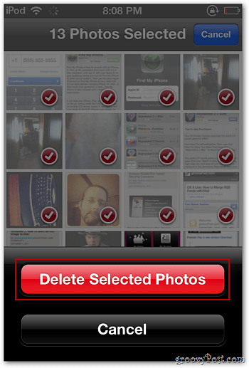 حذف الصور المحددة من iPod