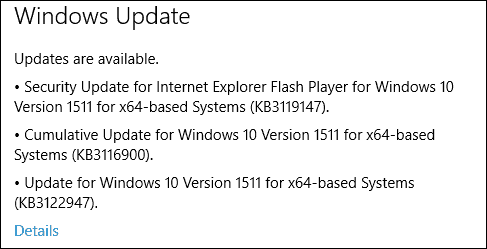 نظام التشغيل Windows 10 KB3116900