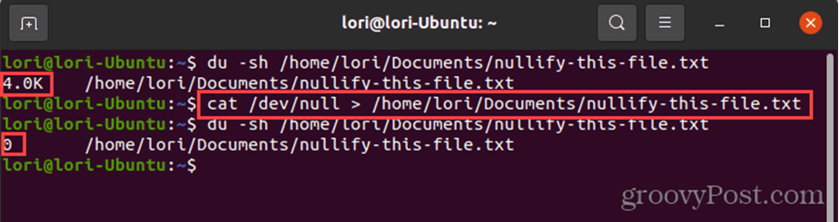 أعد توجيه devnull إلى ملف في Linux