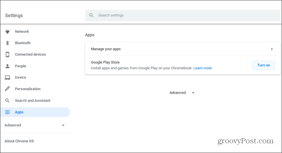 تطبيقات google play على Chromebook