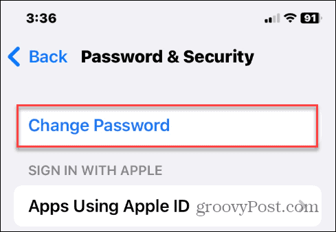 تغيير كلمة مرور معرف Apple الخاص بك
