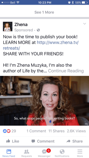 إعلان فيديو zhena facebook
