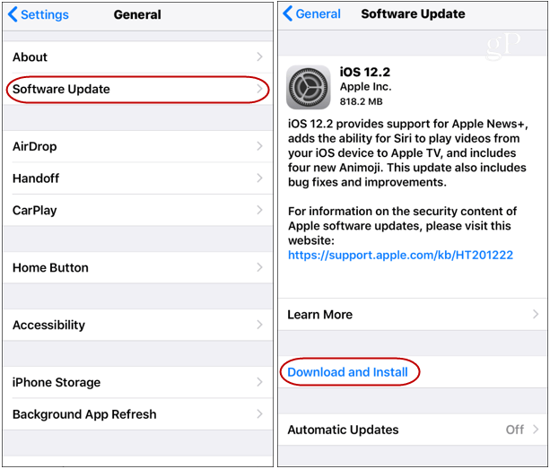 تحديث iOS 12.2