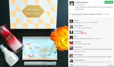 إيميلي شومان birchbox instagram post