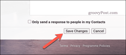 حفظ التغييرات على الإعدادات في Gmail