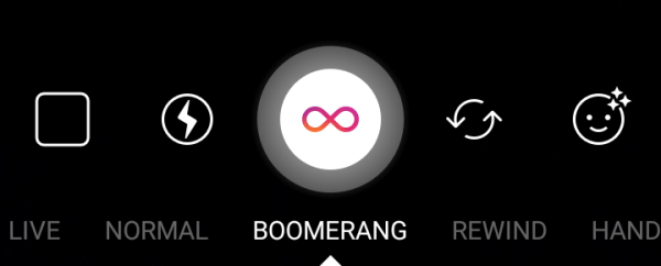 سيؤدي استخدام Boomerang إلى تحويل سلسلة من الصور إلى فيديو متكرر.