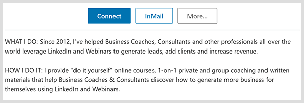 يلاحظ ملف John Nemo الشخصي على LinkedIn ما يفعله وكيف يفعل ذلك.