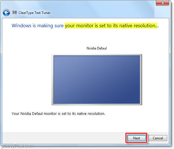تأكد من ضبط جهاز عرض windows 7 على الدقة الأصلية