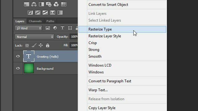 خداع Photoshop Text Layer Transformations خدعة تنقيط طبقة طبقات طبقة لوحة Photoshop طبقة نقطية