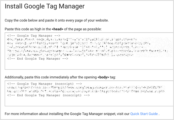 رمز تثبيت Google Tag Manager على موقع الويب