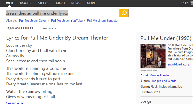ينسخ Google Bing ، ويضيف كلمات الأغاني في نتائج البحث