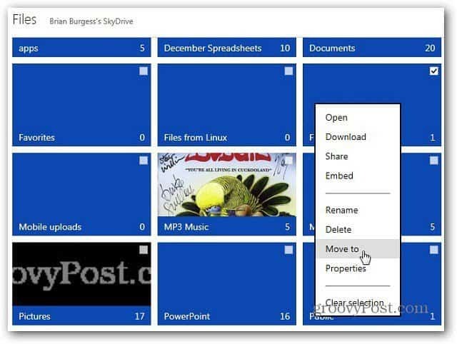 كيفية تحريك المجلدات في Windows SkyDrive