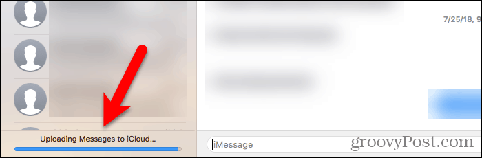تحميل الرسائل على iCloud على Mac