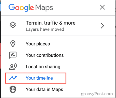 قائمة خرائط Google ، مخططك الزمني