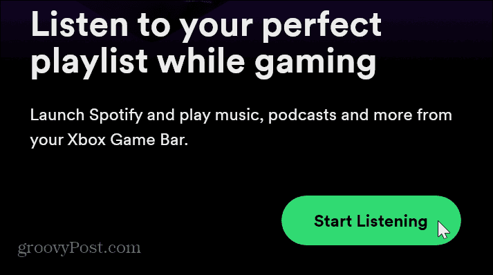 ابدأ الاستماع إلى نشاط لعبة Spotify