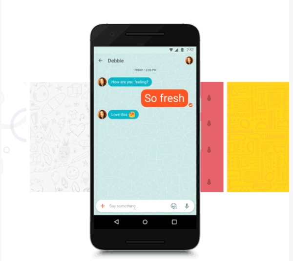 أضاف Google Allo ميزة جديدة لتسهيل العثور على الرموز التعبيرية أو الملصقات المثالية وإرسالها ومجموعة من الخلفيات لتكمل أسلوبك في محادثاتك