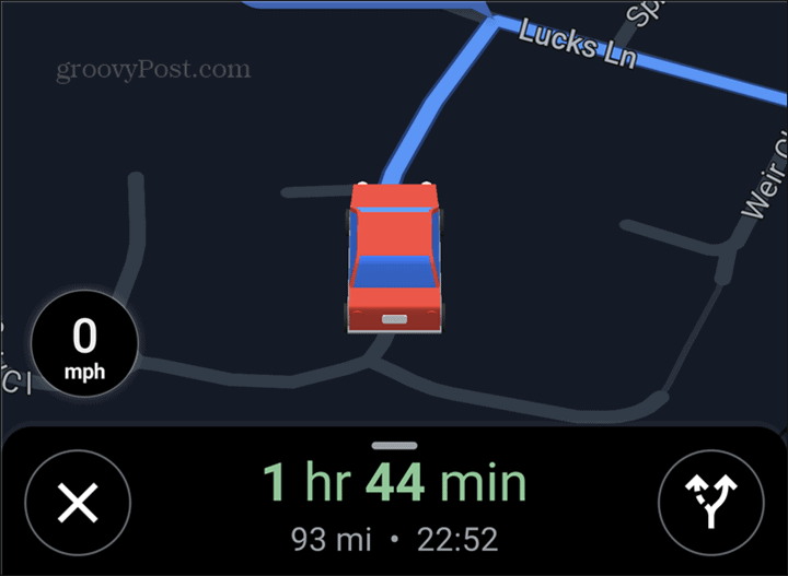 رمز سيارة خرائط Google باللون الأحمر