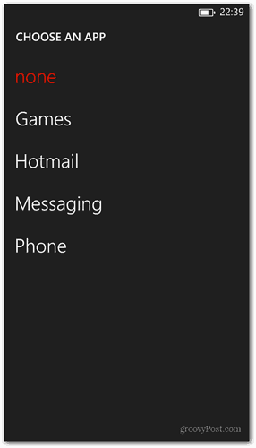 تخصيص شاشة قفل Windows Phone 8 اختر التطبيق لإظهار الحالة السريعة
