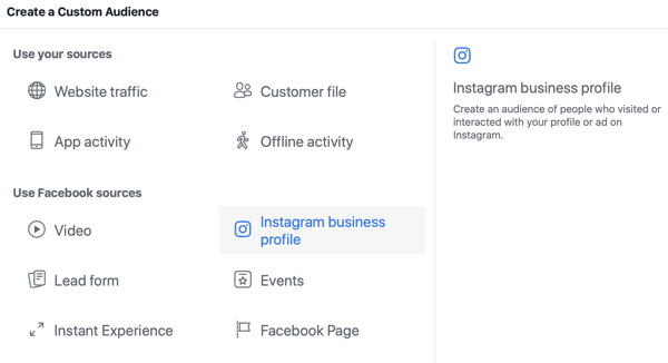 كيفية تنمية Instagram الخاص بك بشكل استراتيجي ، الخطوة 3 ، حدد خيار ملف تعريف أعمال Instagram المصدر