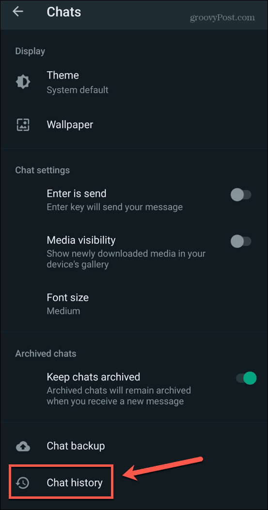 سجل دردشة whatsapp