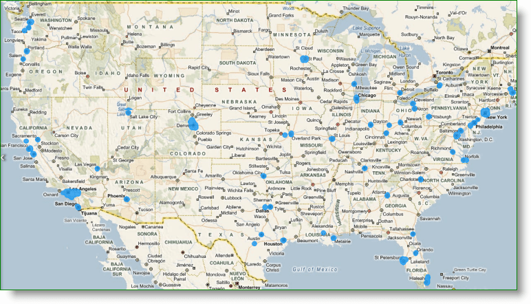 تغطية خرائط Bing StreetSide US