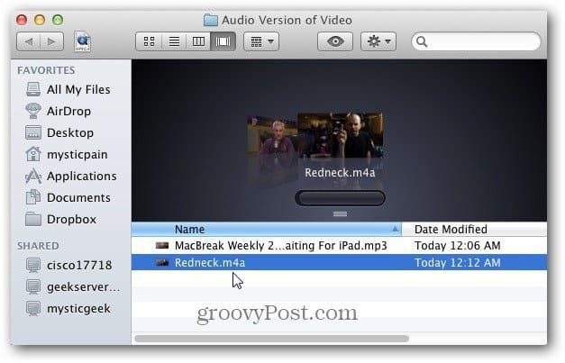 تحويل مقاطع الفيديو إلى ملفات صوتية على جهاز Mac باستخدام iTunes
