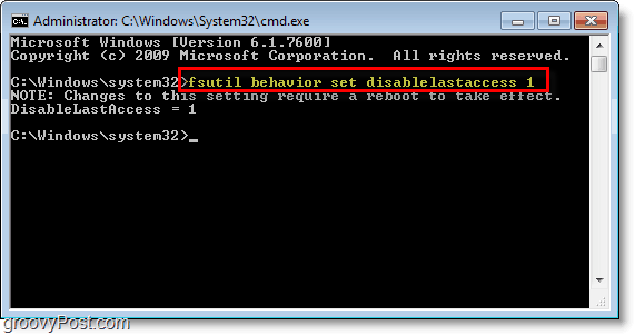 لقطة شاشة Windows 7 - كيفية تعطيل الإعداد