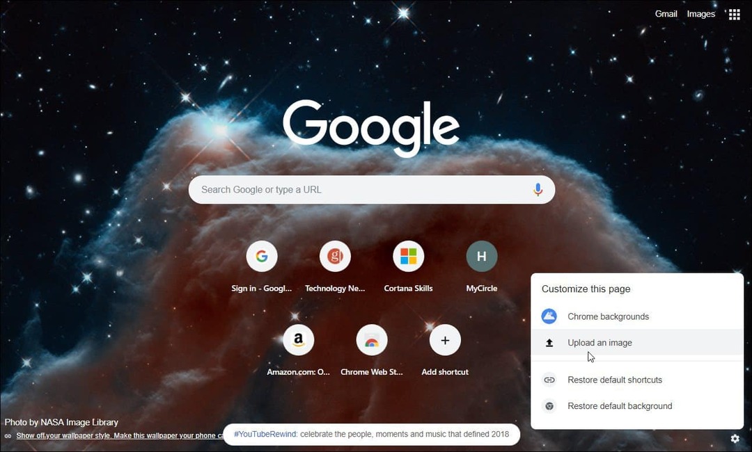 تخصيص صفحة علامة تبويب جديدة Google Chrome
