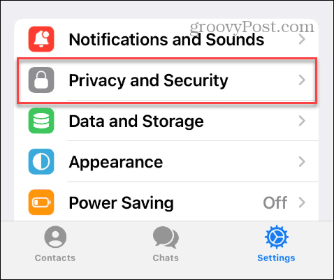 إعدادات الخصوصية والأمان في Telegram على iPhone