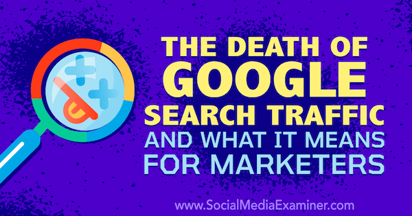 موت حركة مرور بحث Google وما يعنيه ذلك للمسوقين يعرض أفكارًا لمايكل ستيلزنر ، مؤسس Social Media Examiner.