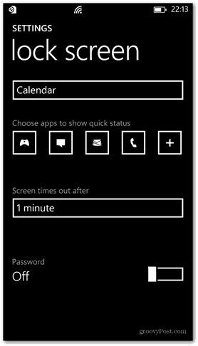 يقوم Windows Phone 8 بتخصيص كلمة مرور قفل الشاشة
