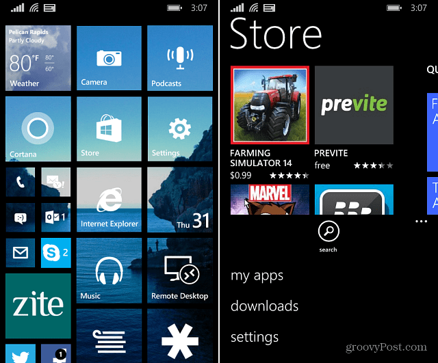 إعدادات متجر Windows Phone 8.1