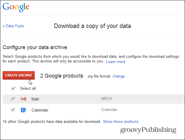 أرشفة بيانات جوجل