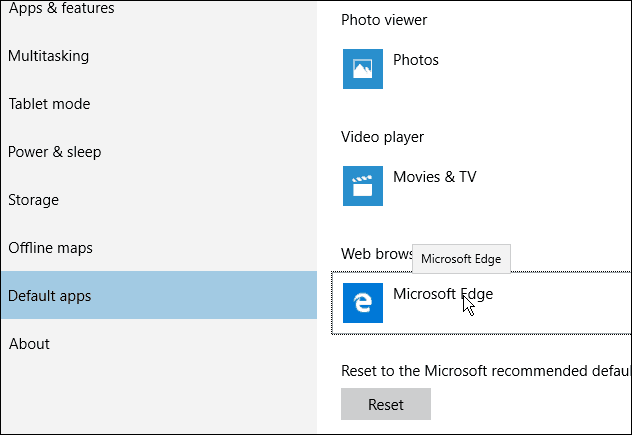 متصفح Edge الافتراضي Windows 10