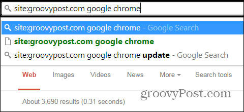 البحث في Chrome موقع واحد فقط