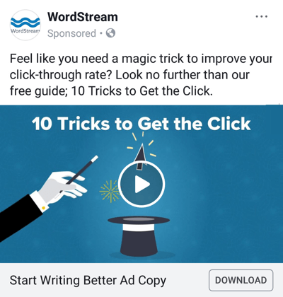 تقنيات إعلانات Facebook التي تقدم نتائج ، على سبيل المثال من خلال WordStream الذي يقدم دليلًا مجانيًا