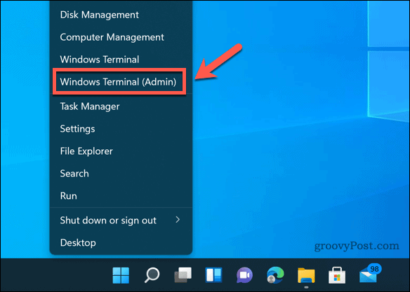 فتح Windows Terminal على Windows 11
