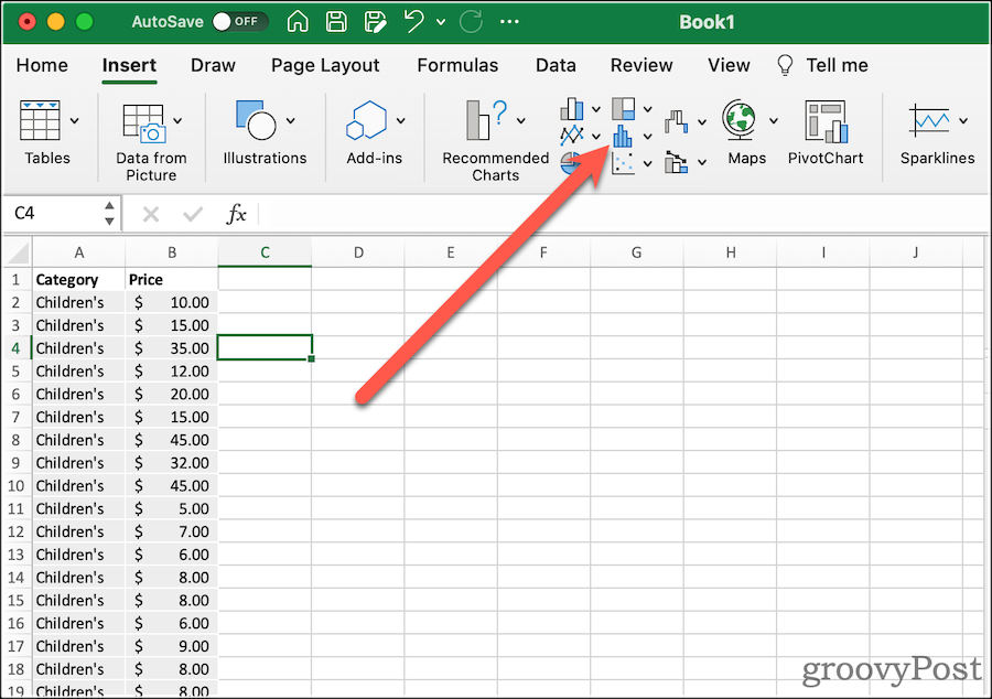 كيفية إنشاء مخطط مربع في Excel