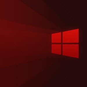 شعار Windows 10 باللون الأحمر