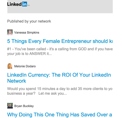 إشعار شبكة الناشر LinkedIn