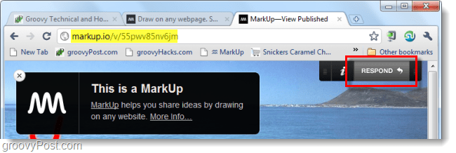 التعاون على لقطات الشاشة باستخدام markup.io